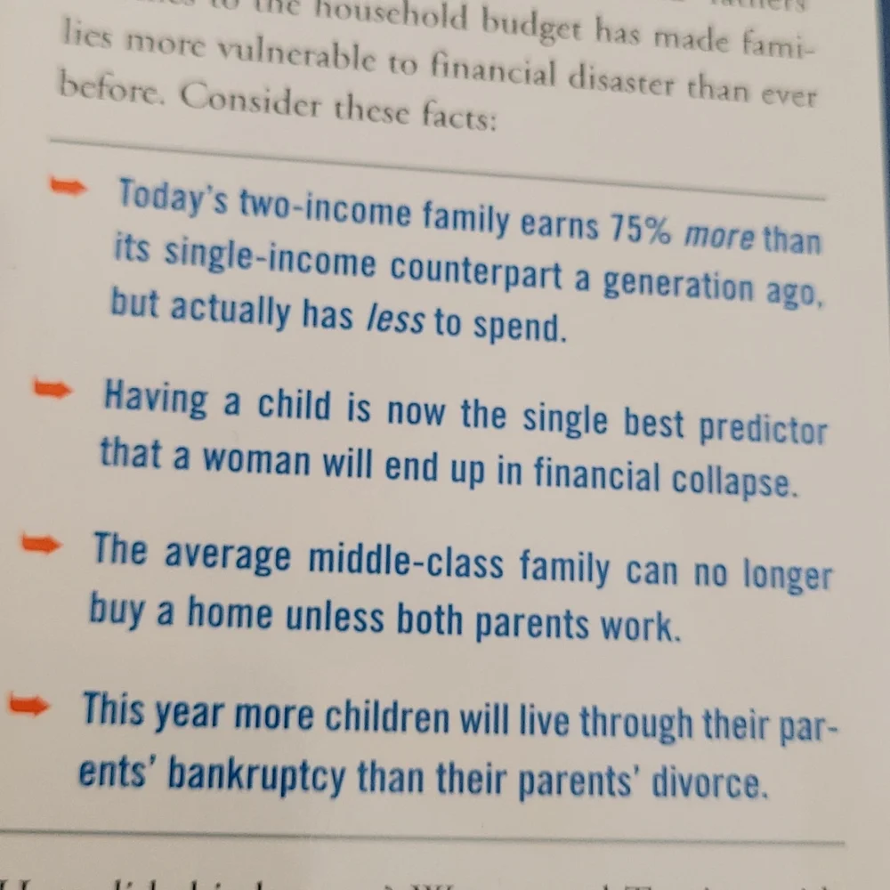 The Two Income Trap. Hardcopy by Elizabeth Warren & Amelia Warren Tyagi.
